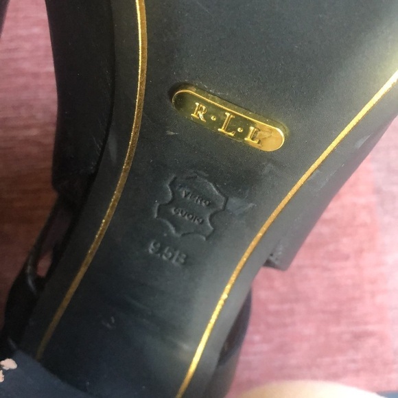 Lauren Ralph Lauren Genuine Leather Peep Toe Strappy Fall Heels - Picture 12 of 12